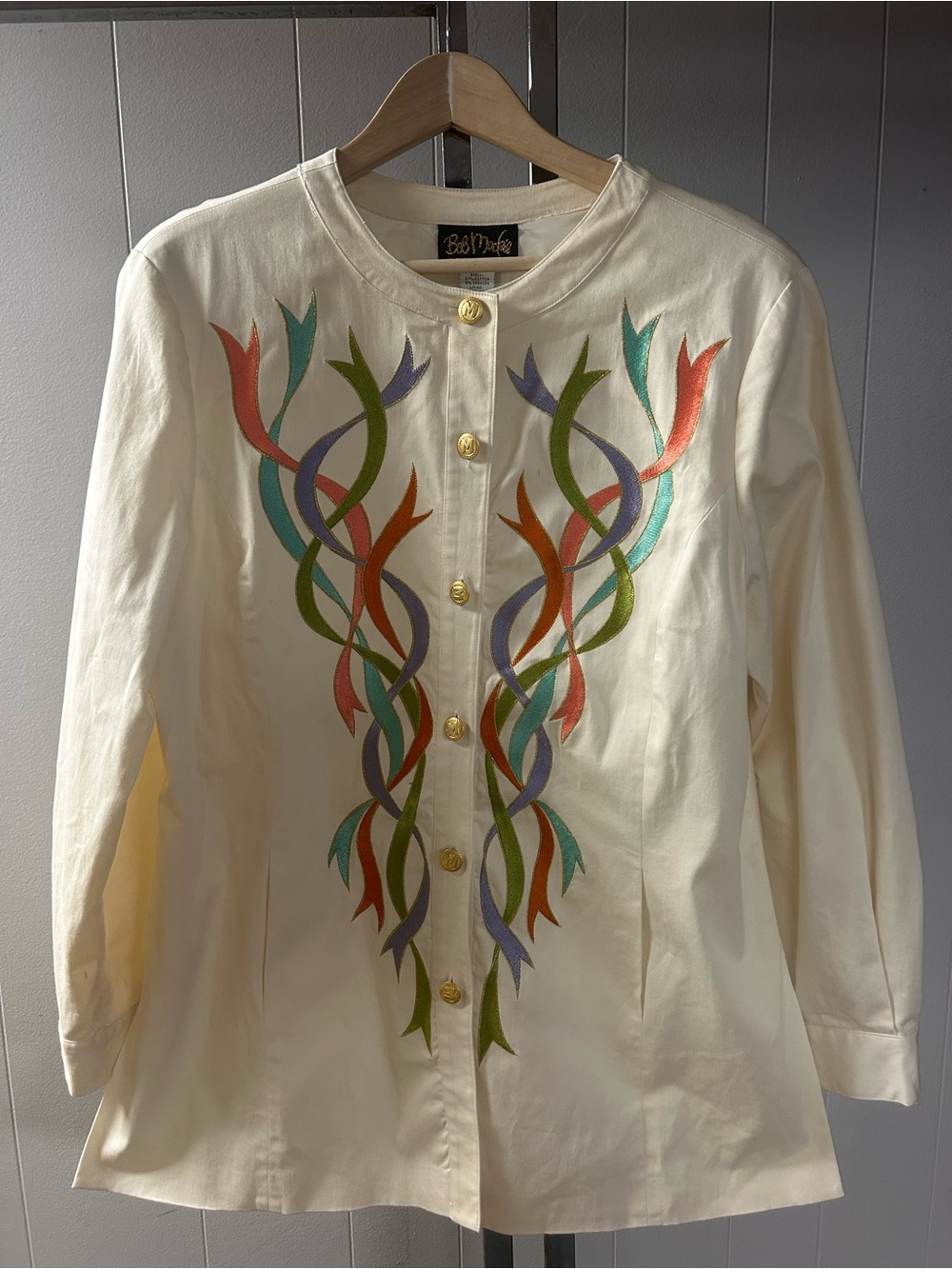 Bob Mackie Wearable Art Ribbon Bow Design Cream Large